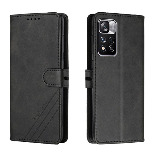 Leather Case Stands Flip Cover Holder H02X for Xiaomi Redmi Note 11 Pro+ Plus 5G Black