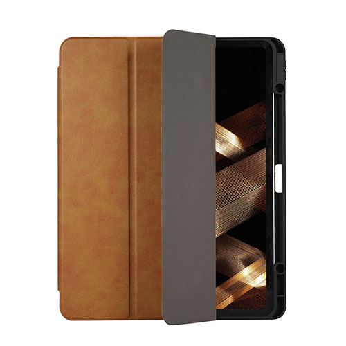 Leather Case Stands Flip Cover Holder H03 for Apple iPad Pro 12.9 (2020) Brown