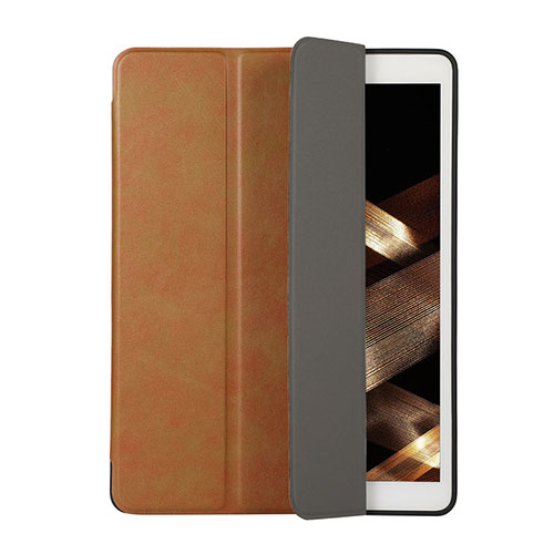 Leather Case Stands Flip Cover Holder H03 for Apple New iPad 9.7 (2017) Brown