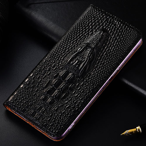 Leather Case Stands Flip Cover Holder H03P for Samsung Galaxy S21 FE 5G Black