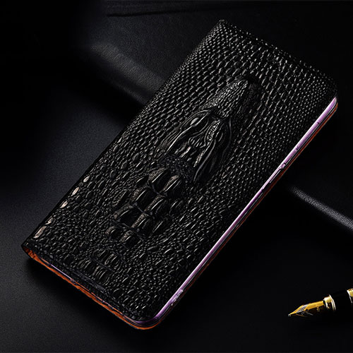 Leather Case Stands Flip Cover Holder H03P for Vivo iQOO Neo6 SE 5G Black