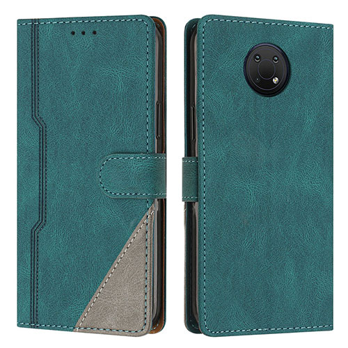 Leather Case Stands Flip Cover Holder H03X for Nokia G300 5G Green