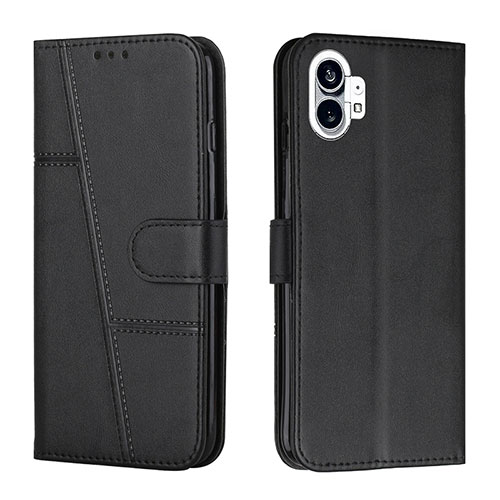 Leather Case Stands Flip Cover Holder H03X for Nothing Phone 1 Black