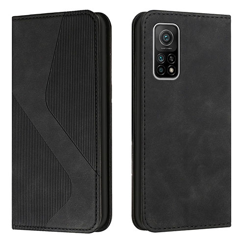 Leather Case Stands Flip Cover Holder H03X for Xiaomi Mi 10T 5G Black