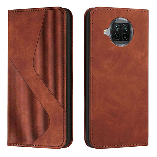 Leather Case Stands Flip Cover Holder H03X for Xiaomi Mi 10T Lite 5G Brown