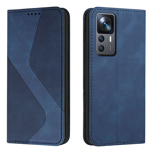 Leather Case Stands Flip Cover Holder H03X for Xiaomi Mi 12T Pro 5G Blue