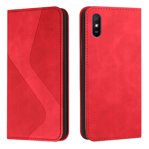 Leather Case Stands Flip Cover Holder H03X for Xiaomi Redmi 9AT Red