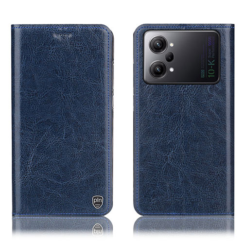 Leather Case Stands Flip Cover Holder H04P for Oppo K10 Pro 5G Blue