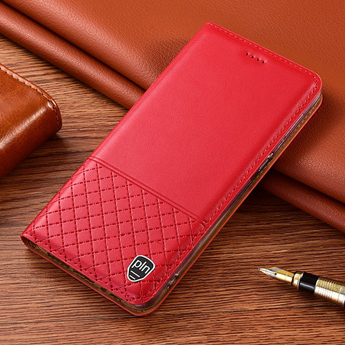 Leather Case Stands Flip Cover Holder H04P for Samsung Galaxy S21 Plus 5G Red