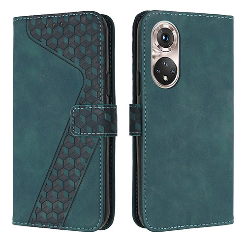 Leather Case Stands Flip Cover Holder H04X for Huawei P50 Pro Green
