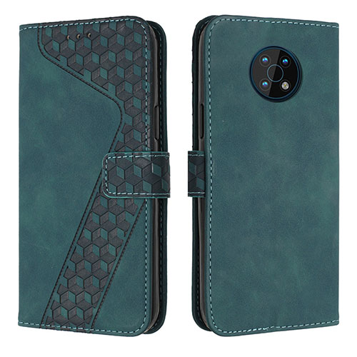 Leather Case Stands Flip Cover Holder H04X for Nokia G300 5G Green