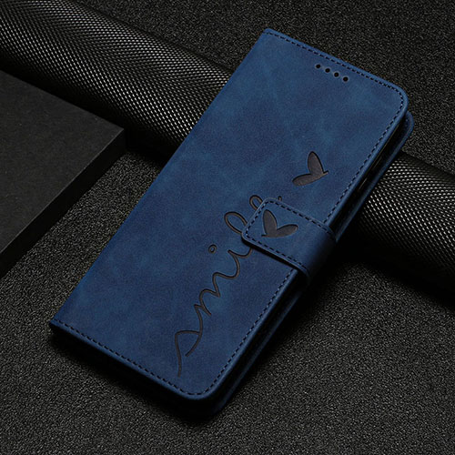 Leather Case Stands Flip Cover Holder H04X for Nothing Phone 1 Blue