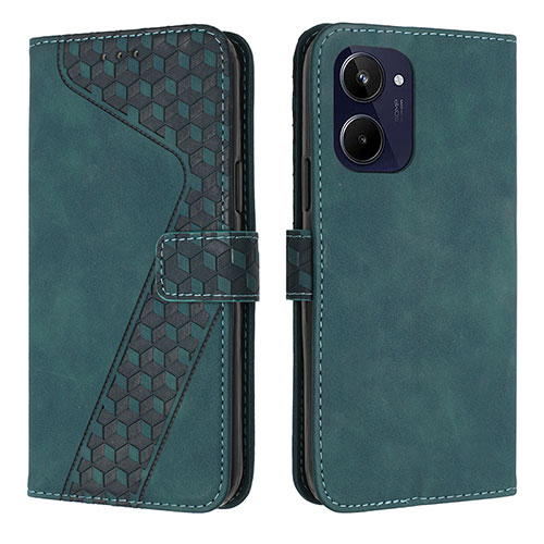 Leather Case Stands Flip Cover Holder H04X for Realme 10 4G Green