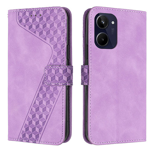 Leather Case Stands Flip Cover Holder H04X for Realme 10 4G Purple