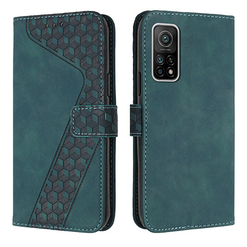Leather Case Stands Flip Cover Holder H04X for Xiaomi Mi 10T 5G Green