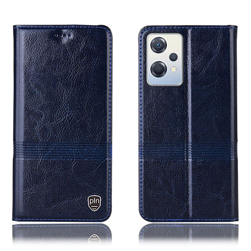 Leather Case Stands Flip Cover Holder H05P for Oppo K10X 5G Blue