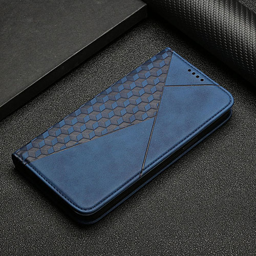 Leather Case Stands Flip Cover Holder H05X for Nothing Phone 1 Blue