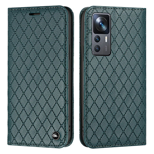 Leather Case Stands Flip Cover Holder H05X for Xiaomi Mi 12T Pro 5G Green