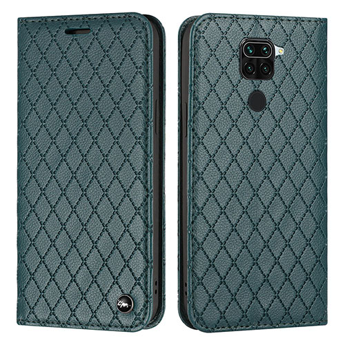 Leather Case Stands Flip Cover Holder H05X for Xiaomi Redmi Note 9 Green
