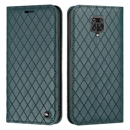 Leather Case Stands Flip Cover Holder H05X for Xiaomi Redmi Note 9 Pro Green