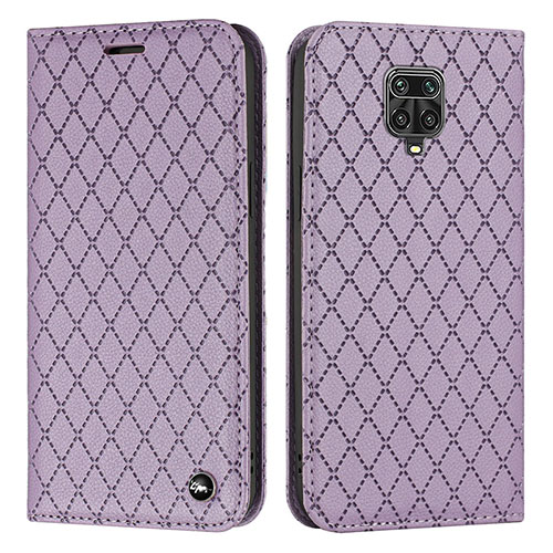 Leather Case Stands Flip Cover Holder H05X for Xiaomi Redmi Note 9 Pro Max Purple