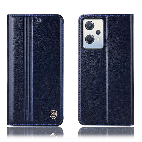 Leather Case Stands Flip Cover Holder H06P for Oppo K10X 5G Blue