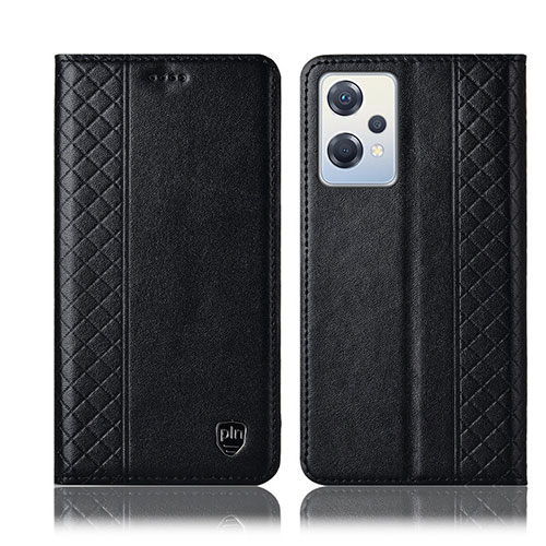 Leather Case Stands Flip Cover Holder H07P for Oppo K10X 5G Black