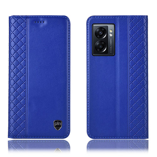 Leather Case Stands Flip Cover Holder H10P for OnePlus Nord N300 5G Blue