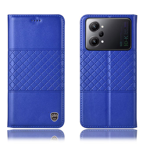 Leather Case Stands Flip Cover Holder H10P for Oppo K10 Pro 5G Blue
