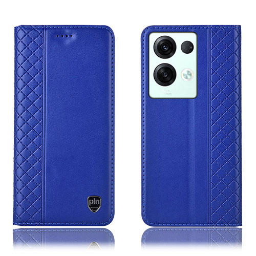 Leather Case Stands Flip Cover Holder H10P for Oppo Reno8 Pro+ Plus 5G Blue