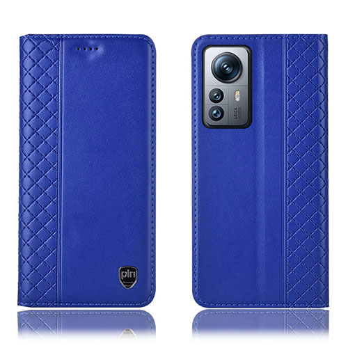 Leather Case Stands Flip Cover Holder H10P for Xiaomi Mi 12 5G Blue