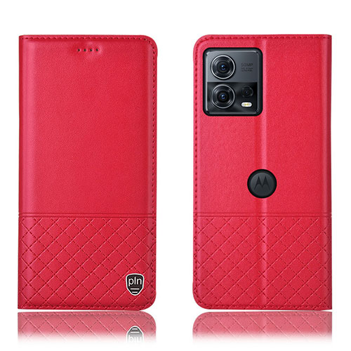 Leather Case Stands Flip Cover Holder H11P for Motorola Moto Edge S30 Pro 5G Red