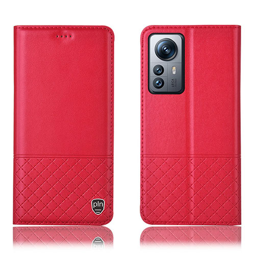 Leather Case Stands Flip Cover Holder H11P for Xiaomi Mi 12X 5G Red