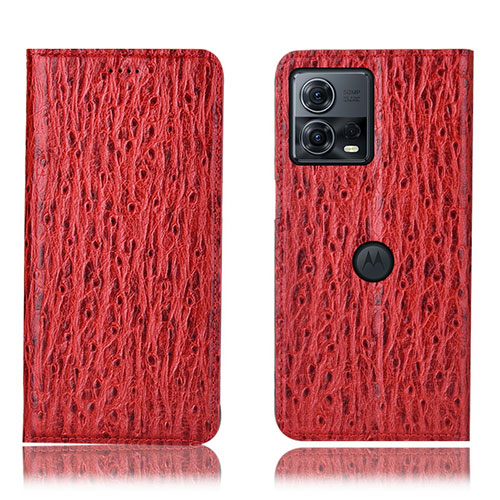 Leather Case Stands Flip Cover Holder H15P for Motorola Moto Edge S30 Pro 5G Red