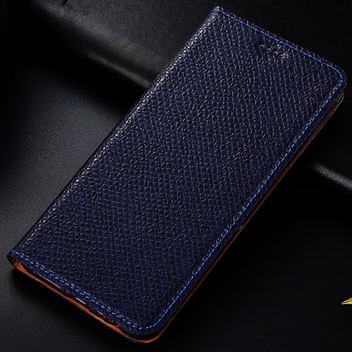 Leather Case Stands Flip Cover Holder H15P for Samsung Galaxy A10 Blue