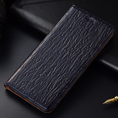 Leather Case Stands Flip Cover Holder H15P for Samsung Galaxy A9 Star Pro Blue