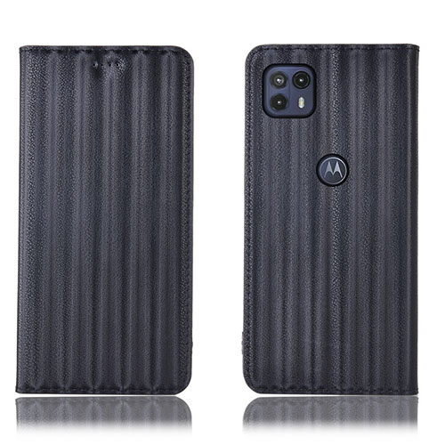 Leather Case Stands Flip Cover Holder H18P for Motorola Moto G50 5G Black