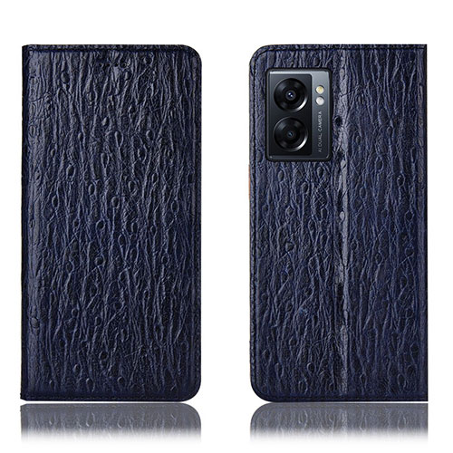 Leather Case Stands Flip Cover Holder H18P for Realme Narzo 50 5G Blue