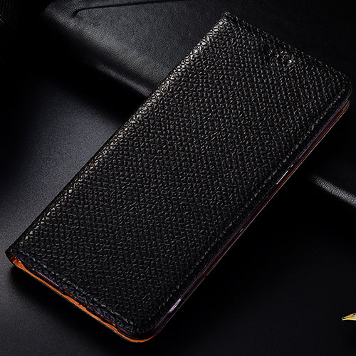 Leather Case Stands Flip Cover Holder H18P for Samsung Galaxy A01 Core Black