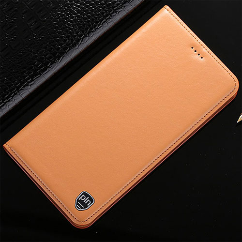 Leather Case Stands Flip Cover Holder H20P for Vivo iQOO 9 5G Orange