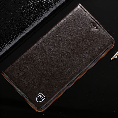 Leather Case Stands Flip Cover Holder H20P for Vivo iQOO 9 Pro 5G Brown