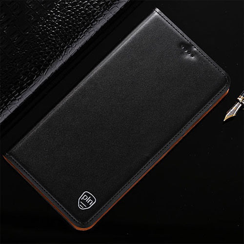 Leather Case Stands Flip Cover Holder H21P for OnePlus Ace 3 5G Black