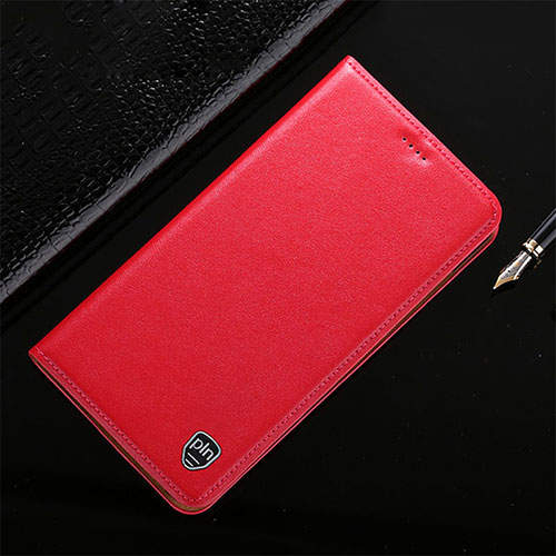 Leather Case Stands Flip Cover Holder H21P for Samsung Galaxy A60 Red