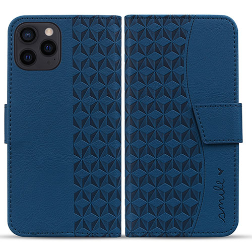 Leather Case Stands Flip Cover Holder HF1 for Apple iPhone 14 Pro Blue