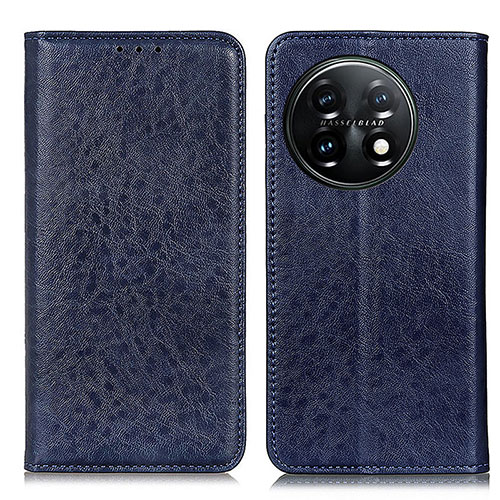 Leather Case Stands Flip Cover Holder K01Z for OnePlus 11 5G Blue