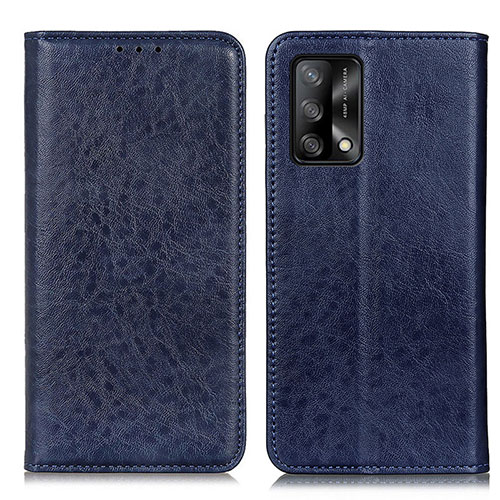 Leather Case Stands Flip Cover Holder K01Z for Oppo A74 4G Blue