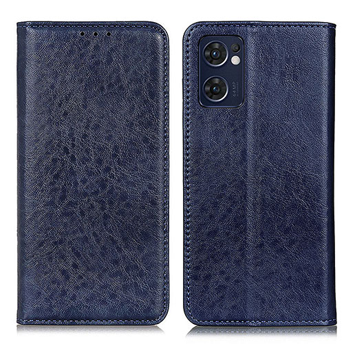 Leather Case Stands Flip Cover Holder K01Z for Oppo Reno7 5G Blue