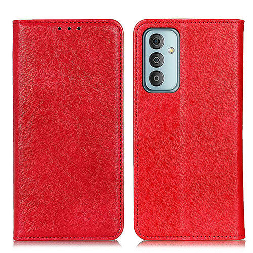 Leather Case Stands Flip Cover Holder K01Z for Samsung Galaxy F13 4G Red
