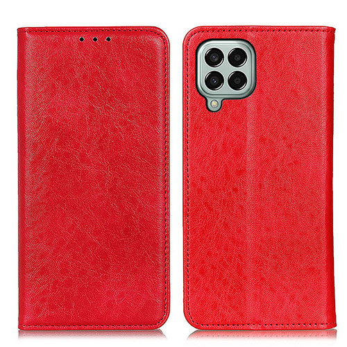 Leather Case Stands Flip Cover Holder K01Z for Samsung Galaxy M33 5G Red