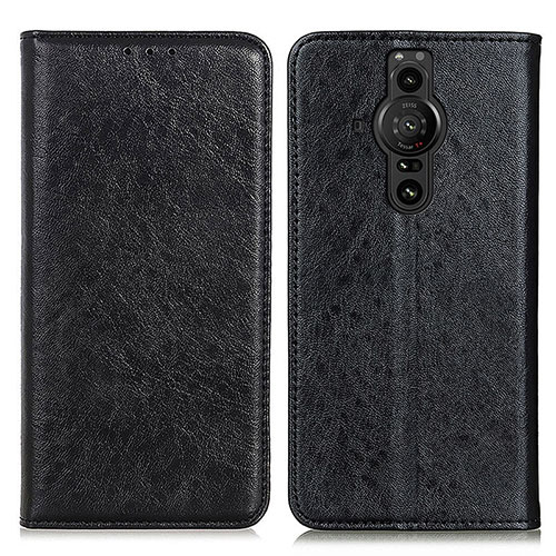 Leather Case Stands Flip Cover Holder K01Z for Sony Xperia PRO-I Black